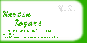 martin kozari business card